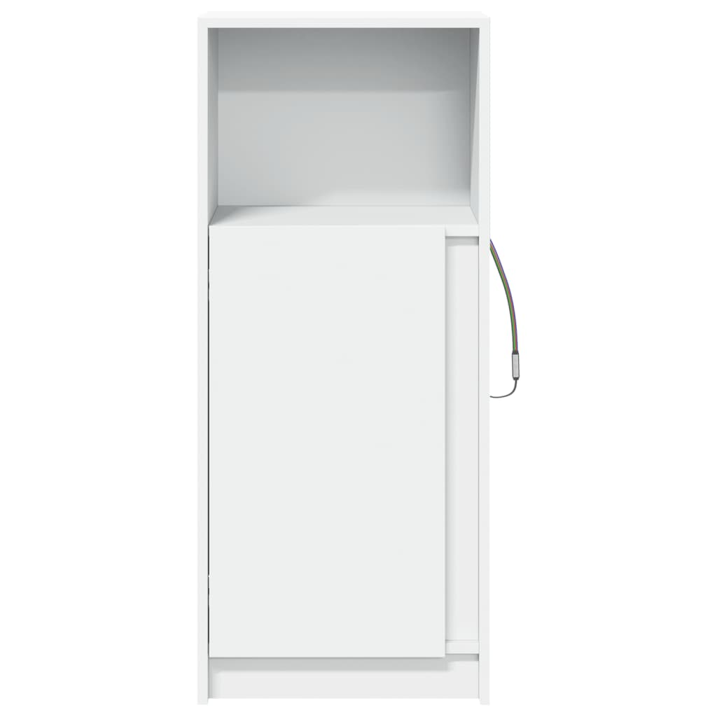 Μπουφές με Φώτα LED Λευκός 42,5x34x100 εκ. Επεξεργασμένο Ξύλο - Pakobazaar