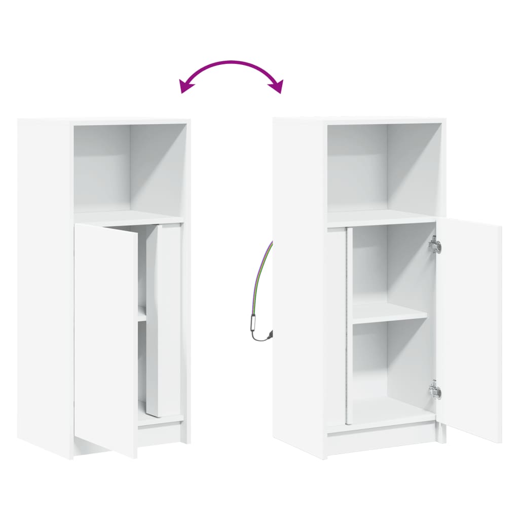 Μπουφές με Φώτα LED Λευκός 42,5x34x100 εκ. Επεξεργασμένο Ξύλο - Pakobazaar