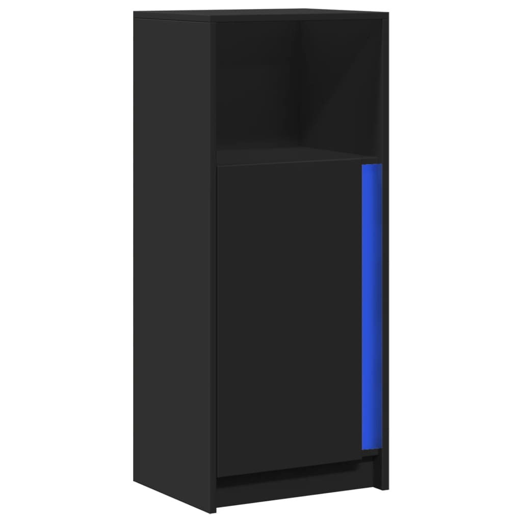 Ντουλάπι με Φώτα LED Μαύρη 42,5x34x100 εκ. Επεξεργασμένο Ξύλο - Pakobazaar