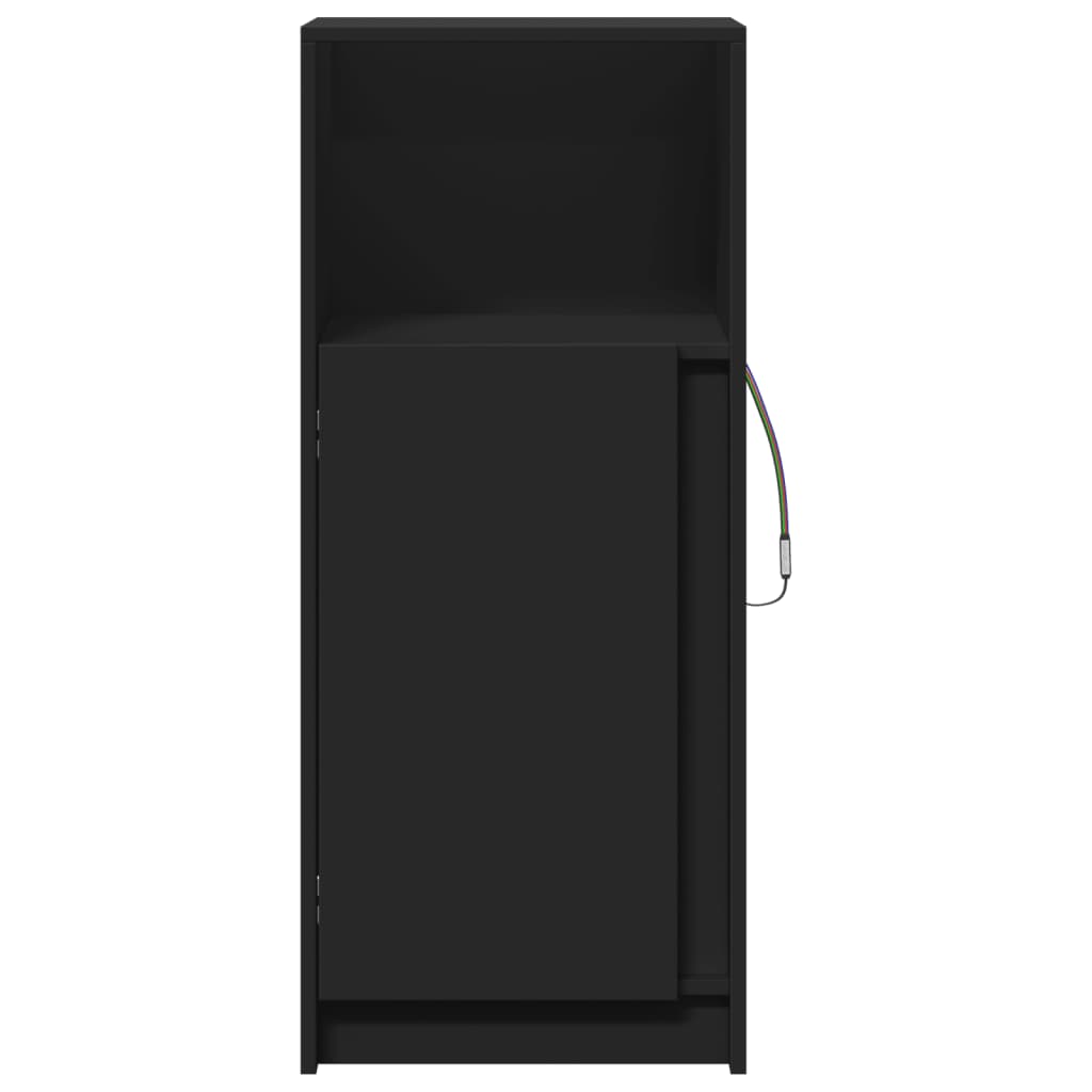 Ντουλάπι με Φώτα LED Μαύρη 42,5x34x100 εκ. Επεξεργασμένο Ξύλο - Pakobazaar