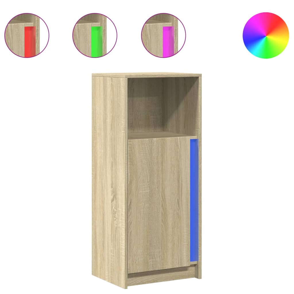 Ντουλάπι με Φώτα LED Sonoma Δρυς 42,5x34x100 εκ. Επεξ. Ξύλο - Pakobazaar