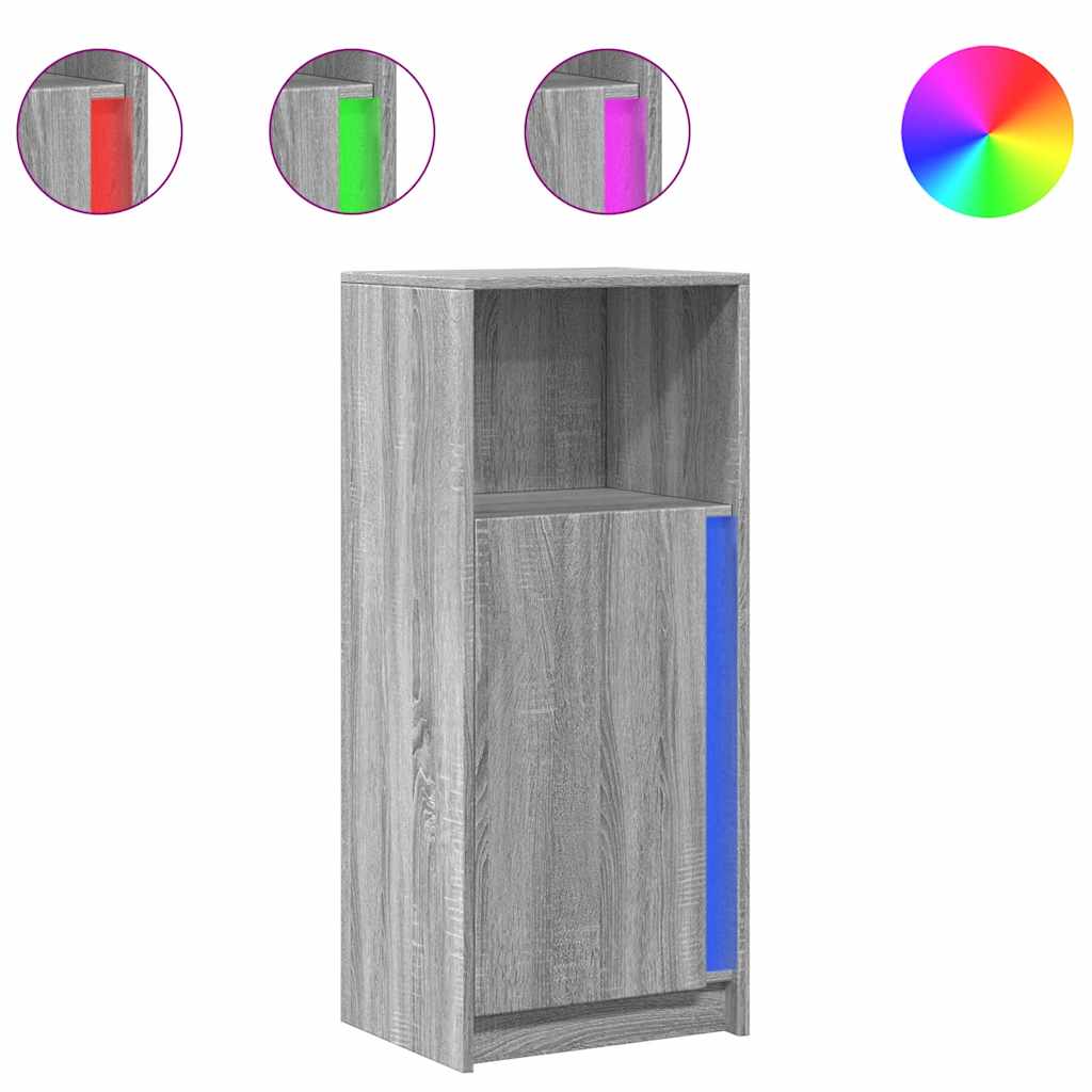 Ντουλάπι με Φώτα LED Γκρι Sonoma 42,5x34x100 εκ Επεξ. Ξύλο - Pakobazaar