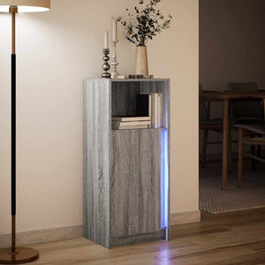 Ντουλάπι με Φώτα LED Γκρι Sonoma 42,5x34x100 εκ Επεξ. Ξύλο - Pakobazaar