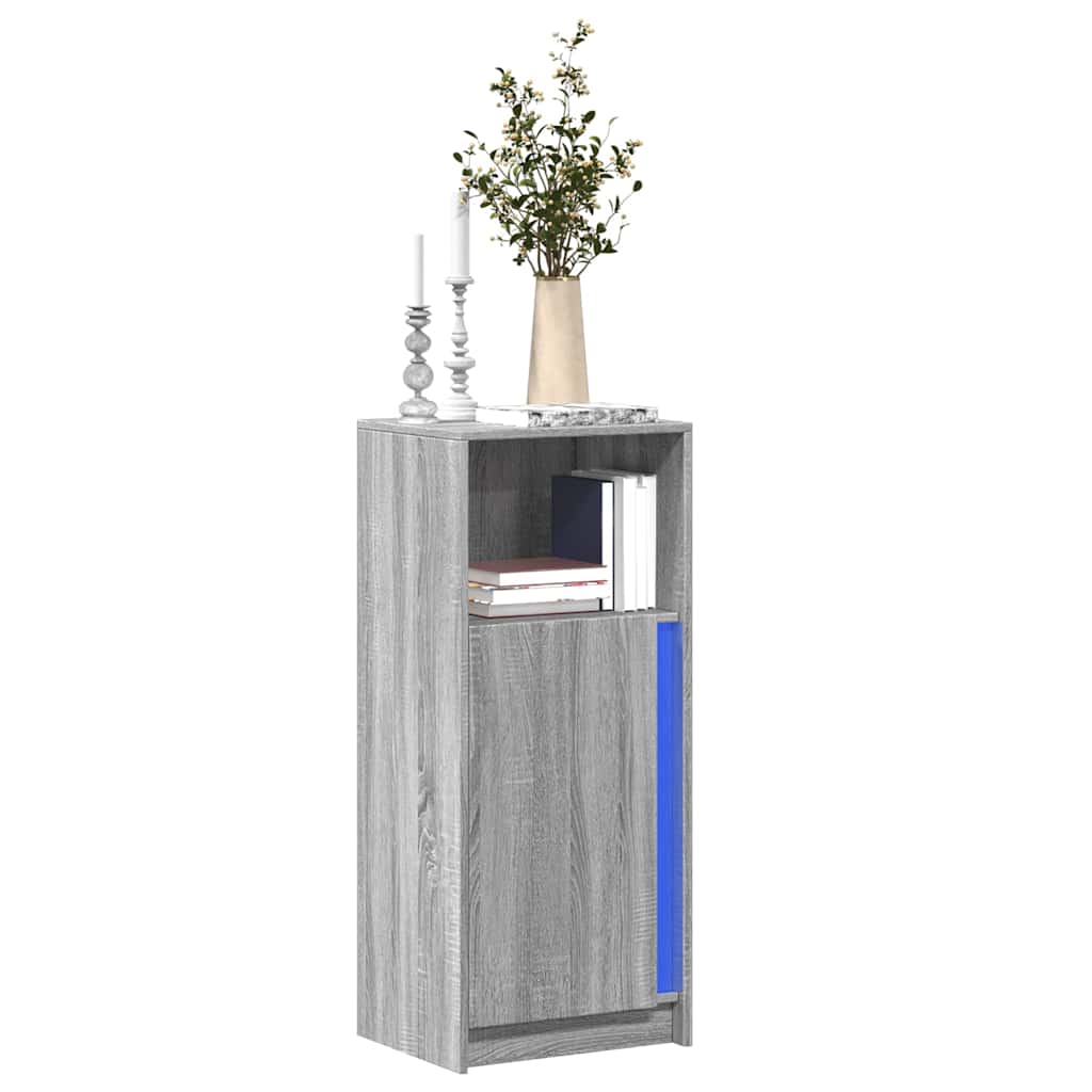 Ντουλάπι με Φώτα LED Γκρι Sonoma 42,5x34x100 εκ Επεξ. Ξύλο - Pakobazaar