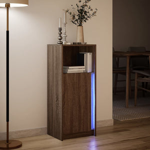Ντουλάπι με Φώτα LED Καφέ Δρυς 42,5x34x100 εκ. Επεξ. Ξύλο - Pakobazaar