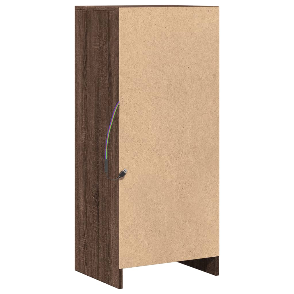 Ντουλάπι με Φώτα LED Καφέ Δρυς 42,5x34x100 εκ. Επεξ. Ξύλο - Pakobazaar