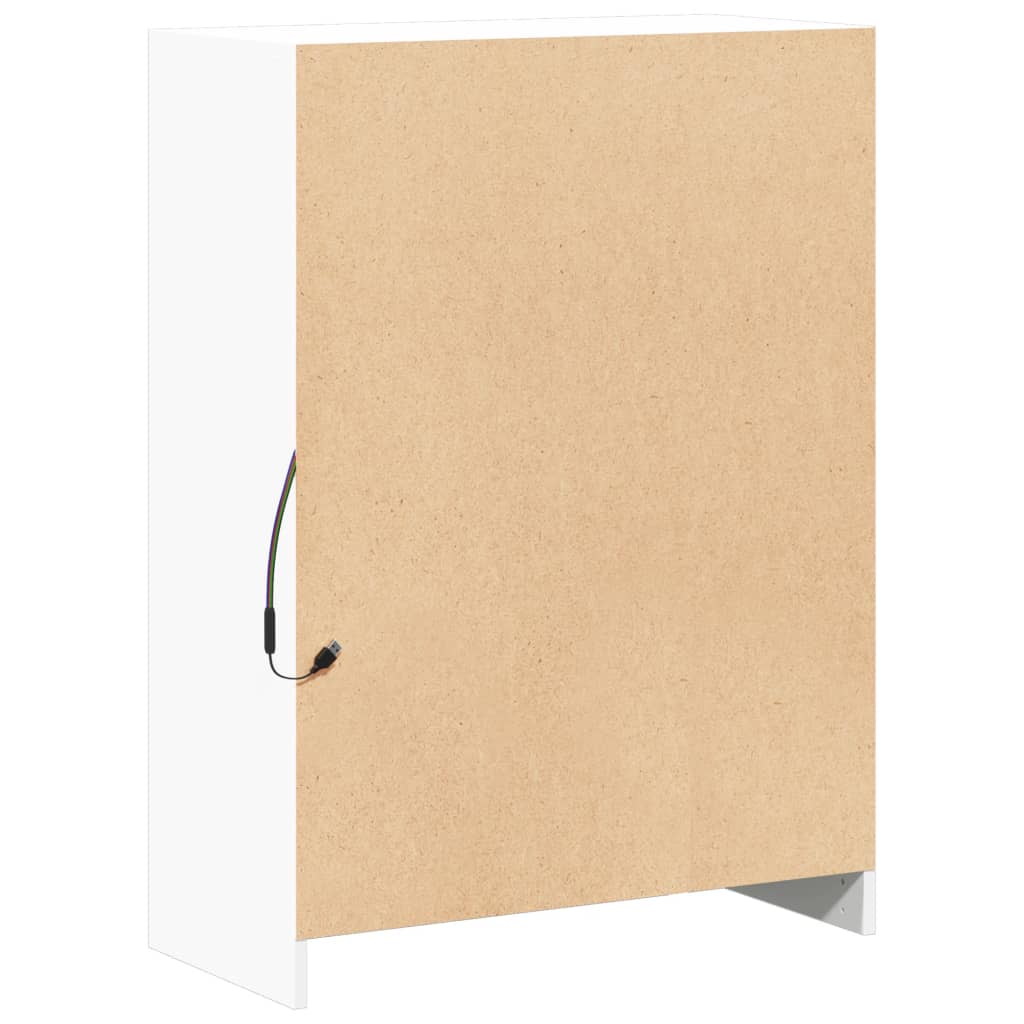 Μπουφές με Φώτα LED Λευκός 72x34x100 εκ. από Επεξεργασμένο Ξύλο - Pakobazaar