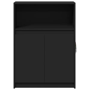 Ντουλάπι με Φώτα LED Μαύρη 72x34x100 εκ. Επεξεργασμένο Ξύλο