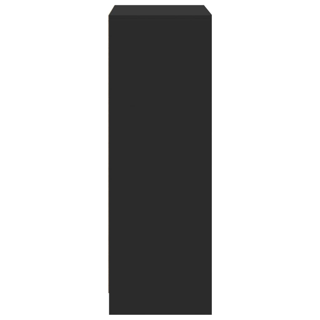 Ντουλάπι με Φώτα LED Μαύρη 72x34x100 εκ. Επεξεργασμένο Ξύλο