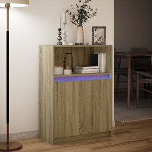 Ντουλάπι με Φώτα LED Sonoma Δρυς 72x34x100εκ Επεξεργασμένο Ξύλο - Pakobazaar