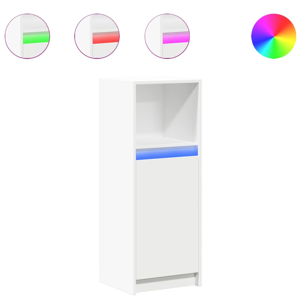 Μπουφές με Φώτα LED Λευκός 38x34x100 εκ. από Επεξεργασμένο Ξύλο - Pakobazaar