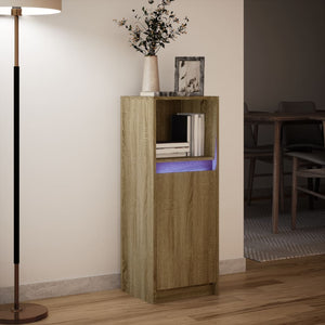 Ντουλάπι με Φώτα LED Sonoma Δρυς 38x34x100εκ Επεξεργασμένο Ξύλο - Pakobazaar