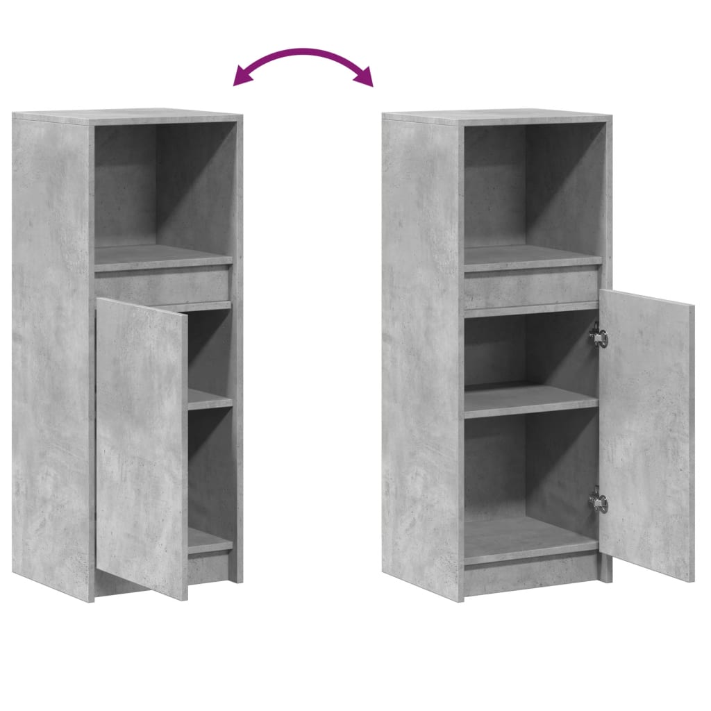 Ντουλάπι με Φώτα LED Γκρι Σκυρ. 38x34x100εκ. Επεξεργασμένο Ξύλο - Pakobazaar