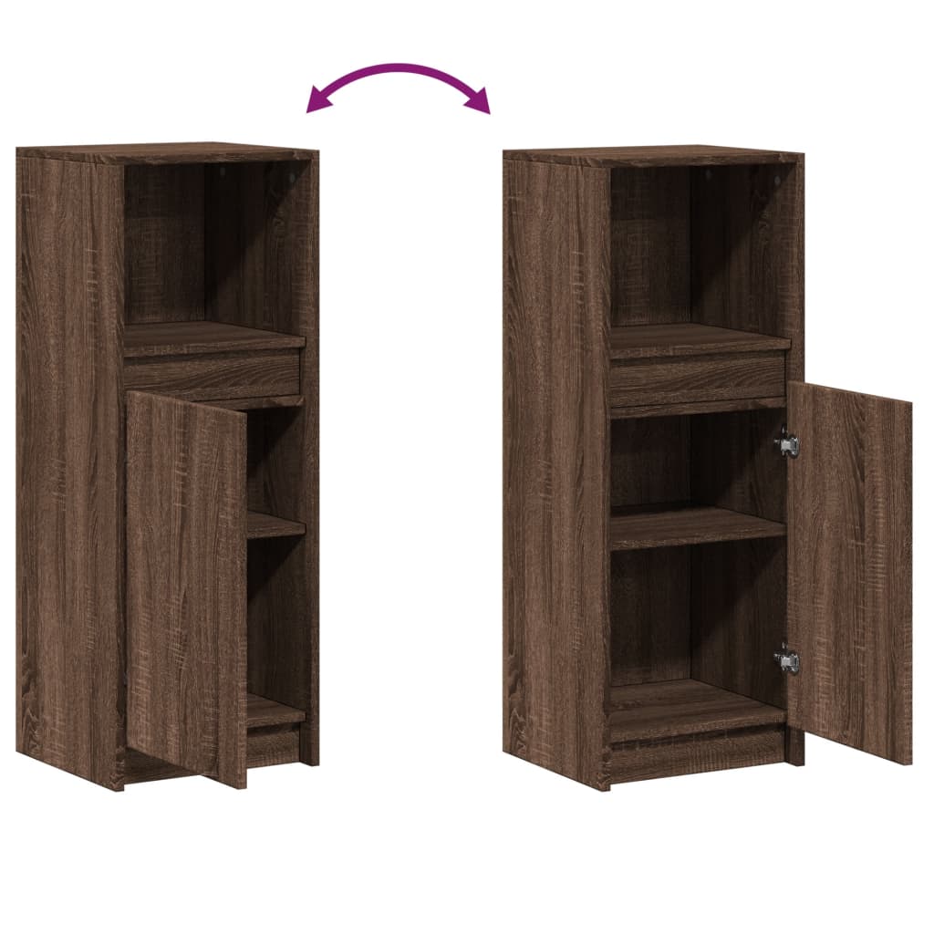 Ντουλάπι με Φώτα LED Καφέ Δρυς 38x34x100 εκ. Επεξεργασμένο Ξύλο - Pakobazaar