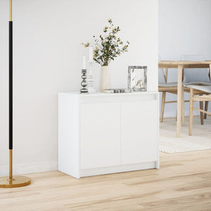 Μπουφές με Φώτα LED Λευκός 72x34x61 εκ. από Επεξεργασμένο Ξύλο