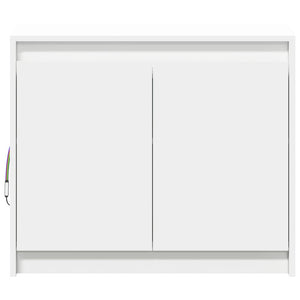 Μπουφές με Φώτα LED Λευκός 72x34x61 εκ. από Επεξεργασμένο Ξύλο
