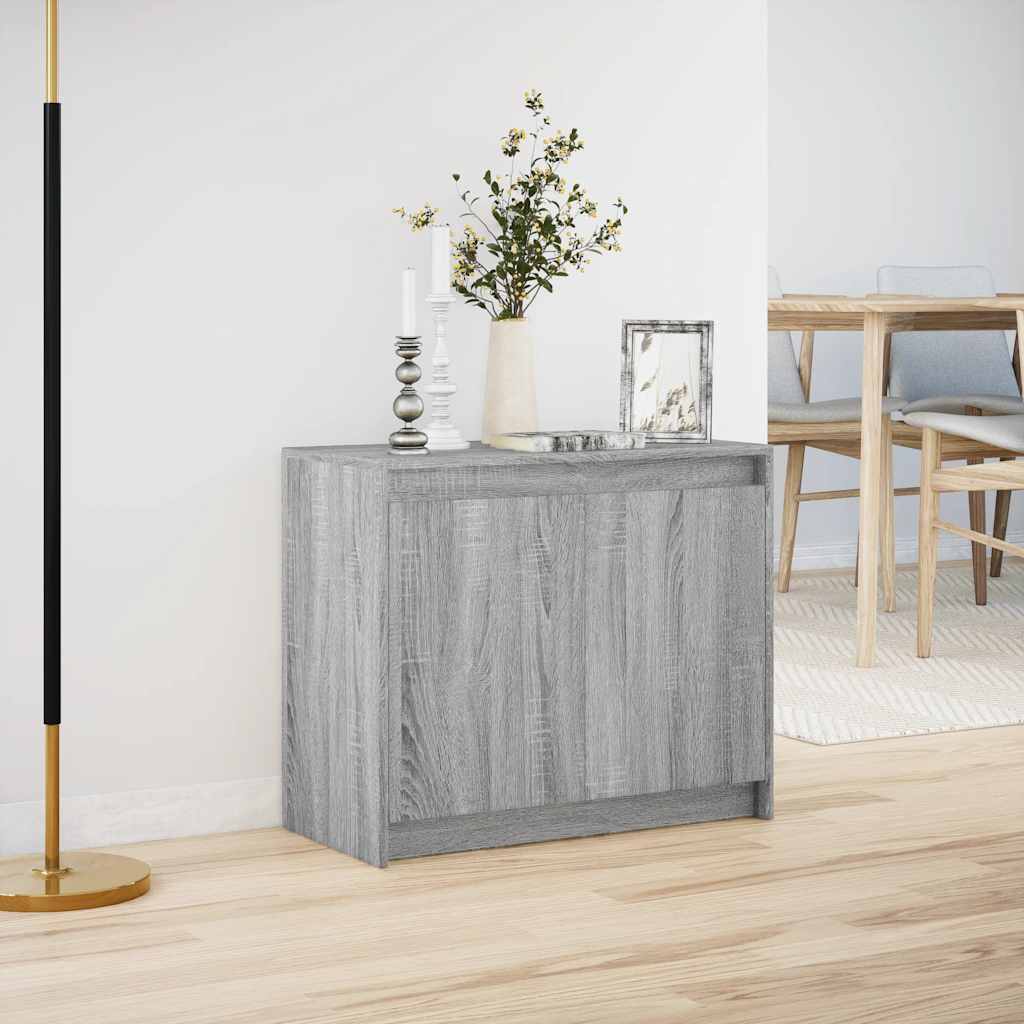 Ντουλάπι με Φώτα LED Γκρι Sonoma 72x34x61 εκ Επεξεργασμένο Ξύλο - Pakobazaar