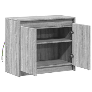 Ντουλάπι με Φώτα LED Γκρι Sonoma 72x34x61 εκ Επεξεργασμένο Ξύλο - Pakobazaar