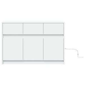 Έπιπλο Τηλεόρασης με LED Λευκό 91x34x61 εκ. από Επεξ. Ξύλο - Pakobazaar