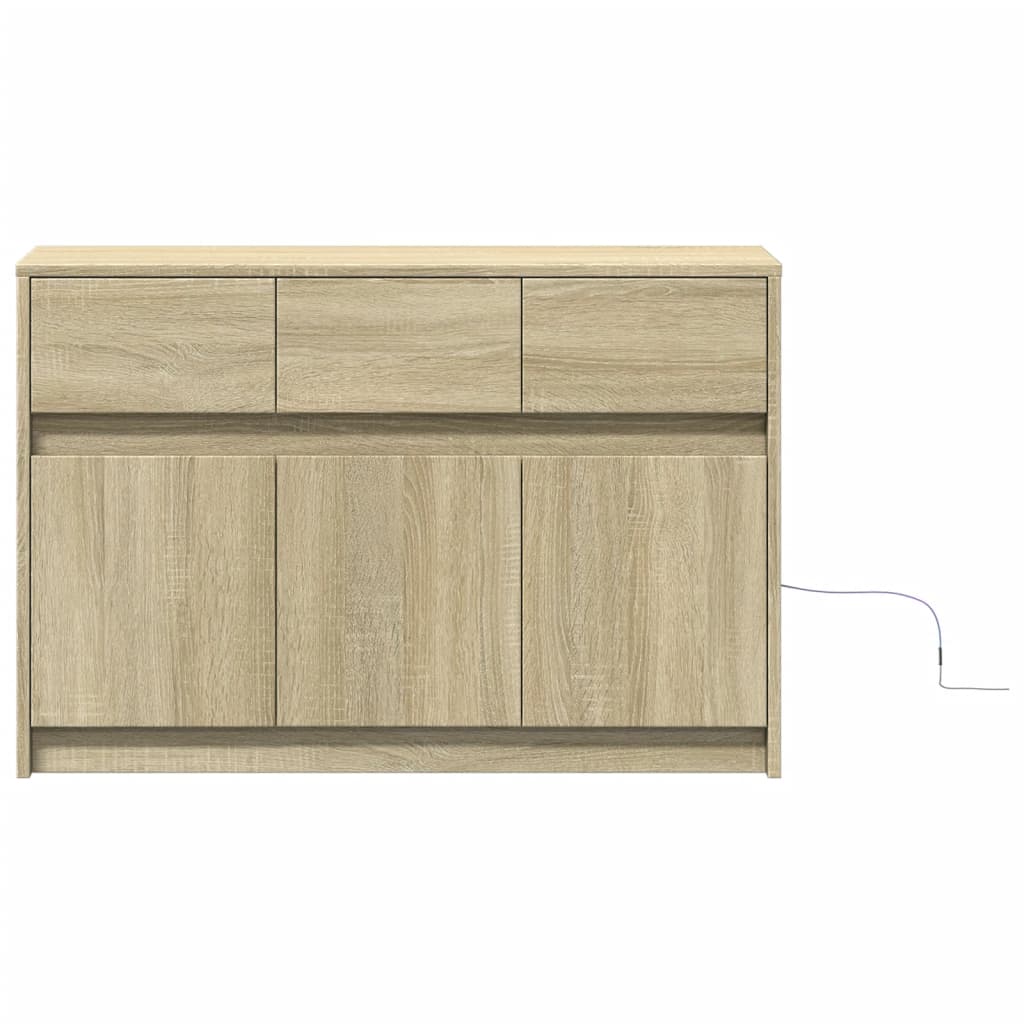 Έπιπλο Τηλεόρασης με LED Sonoma Δρυς 91x34x61 εκ. Επεξ. Ξύλο - Pakobazaar