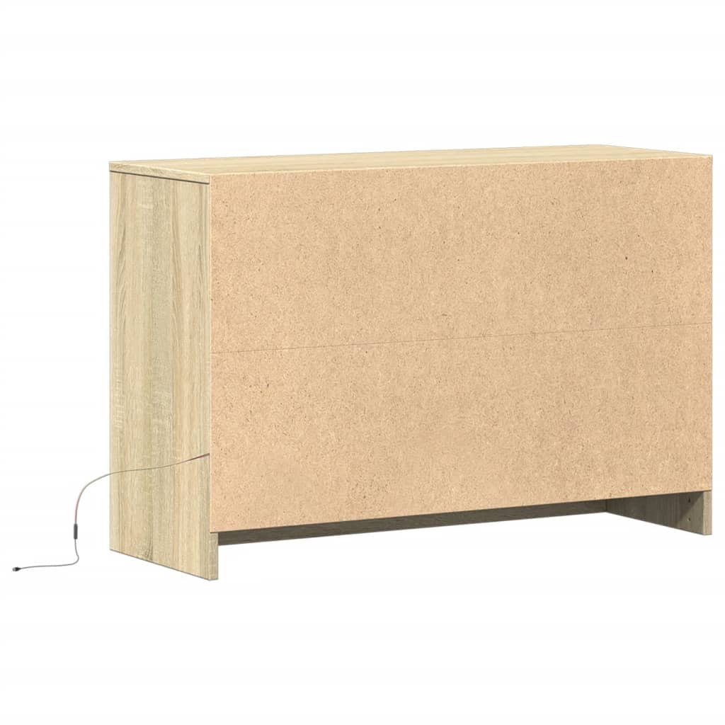 Έπιπλο Τηλεόρασης με LED Sonoma Δρυς 91x34x61 εκ. Επεξ. Ξύλο - Pakobazaar