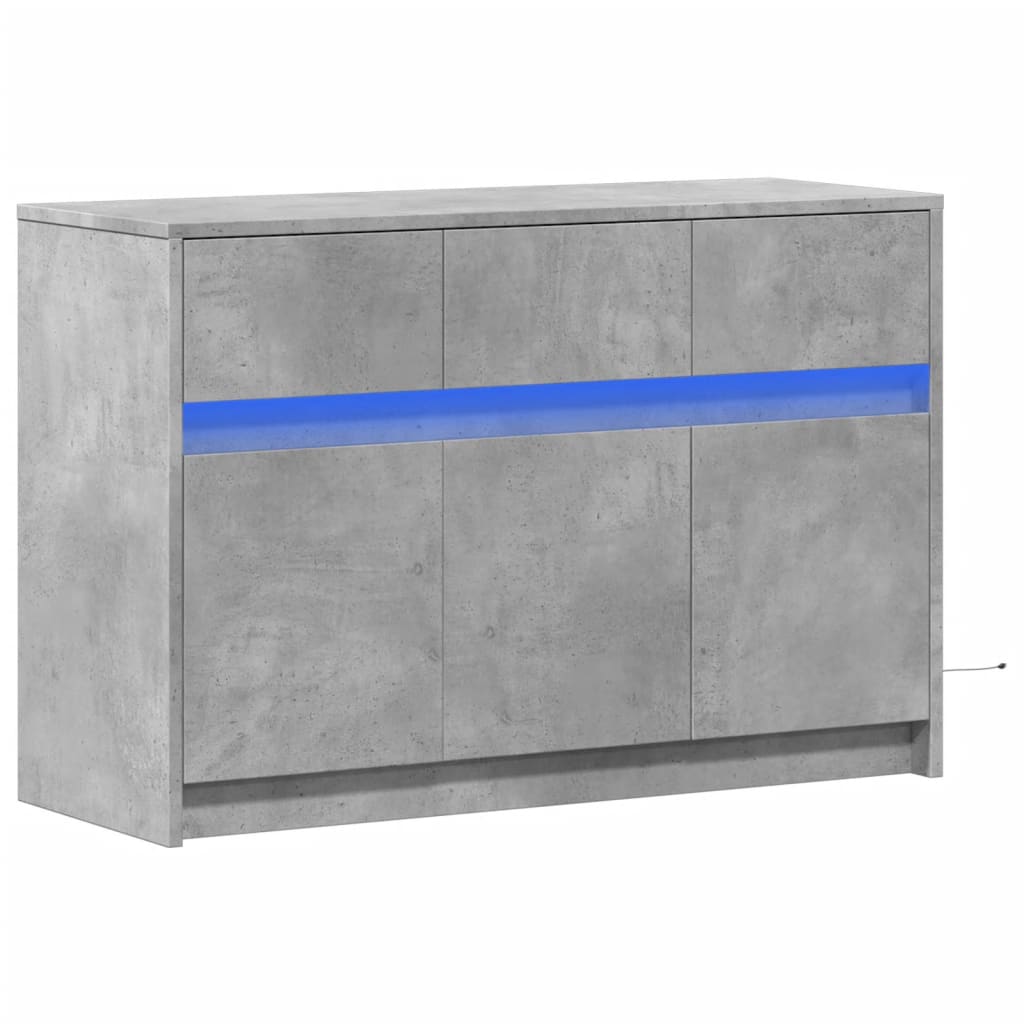 Έπιπλο Τηλεόρασης με LED Γκρι Σκυρ. 91x34x61 εκ. Επεξ. Ξύλο - Pakobazaar