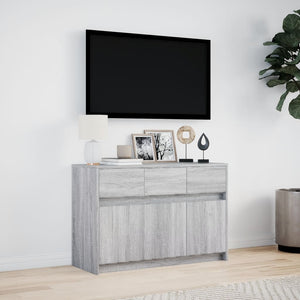 Έπιπλο Τηλεόρασης με LED Γκρι Sonoma 91x34x61 εκ. Επεξ. Ξύλο - Pakobazaar