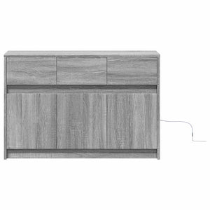 Έπιπλο Τηλεόρασης με LED Γκρι Sonoma 91x34x61 εκ. Επεξ. Ξύλο - Pakobazaar