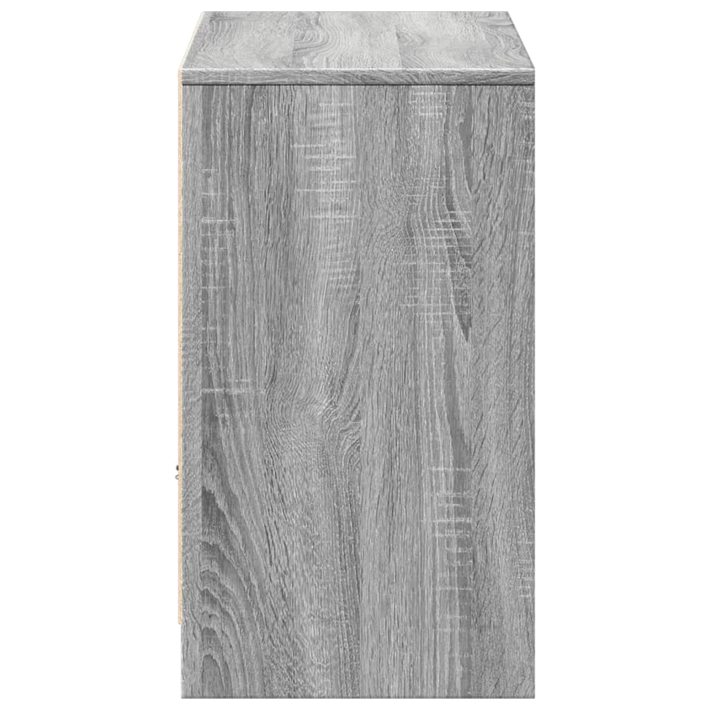 Έπιπλο Τηλεόρασης με LED Γκρι Sonoma 91x34x61 εκ. Επεξ. Ξύλο - Pakobazaar
