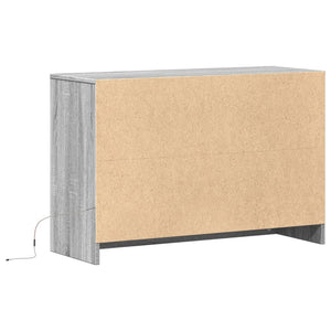 Έπιπλο Τηλεόρασης με LED Γκρι Sonoma 91x34x61 εκ. Επεξ. Ξύλο - Pakobazaar