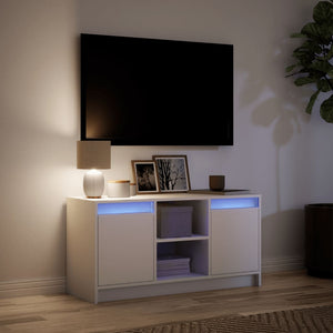 Έπιπλο Τηλεόρασης με LED Λευκό 100x34x50 εκ. από Επεξ. Ξύλο - Pakobazaar