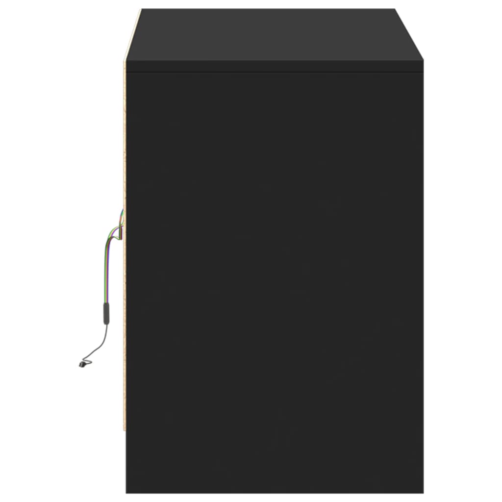 Έπιπλο Τηλεόρασης με LED Μαύρο 100x34x50 εκ. από Επεξ. Ξύλο - Pakobazaar