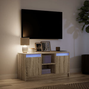 Έπιπλο Τηλεόρασης με LED Sonoma Δρυς 100x34x50 εκ. Επεξ. Ξύλο - Pakobazaar