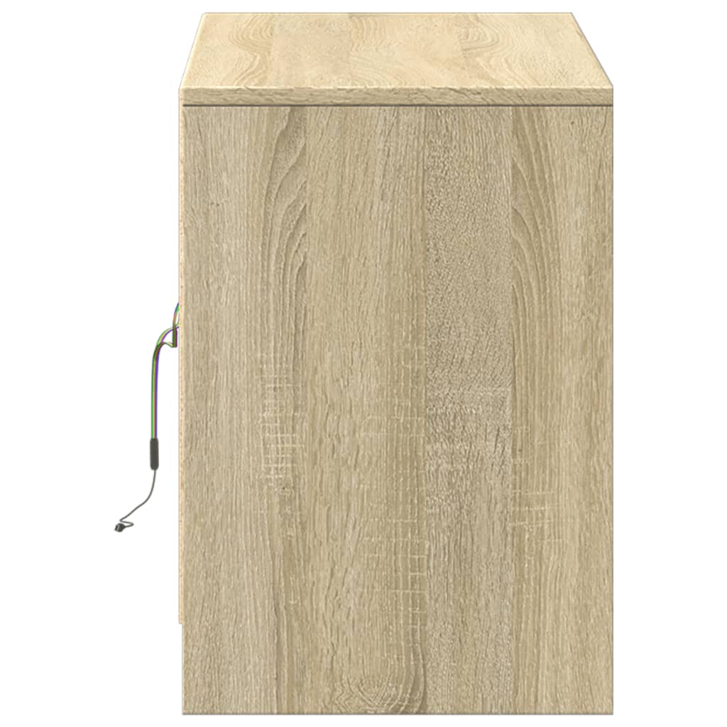 Έπιπλο Τηλεόρασης με LED Sonoma Δρυς 100x34x50 εκ. Επεξ. Ξύλο - Pakobazaar