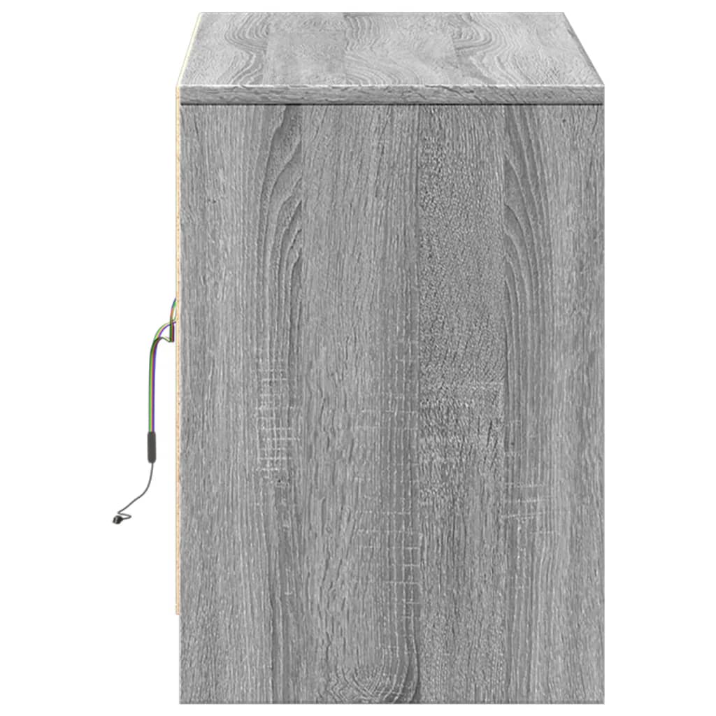 Έπιπλο Τηλεόρασης με LED Γκρι Sonoma 100x34x50 εκ. Επεξ. Ξύλο - Pakobazaar