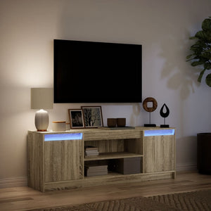 Έπιπλο Τηλεόρασης με LED Sonoma Δρυς 139,5x34x50 εκ. Επεξ. Ξύλο - Pakobazaar