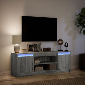Έπιπλο Τηλεόρασης με LED Γκρι Sonoma 139,5x34x50 εκ. Επεξ. Ξύλο - Pakobazaar