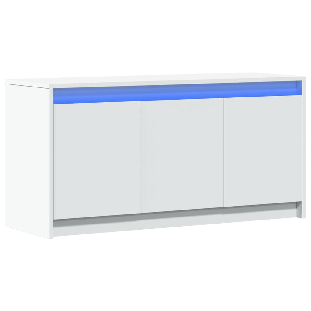 Έπιπλο Τηλεόρασης με LED Λευκό 100x34x50 εκ. από Επεξ. Ξύλο - Pakobazaar