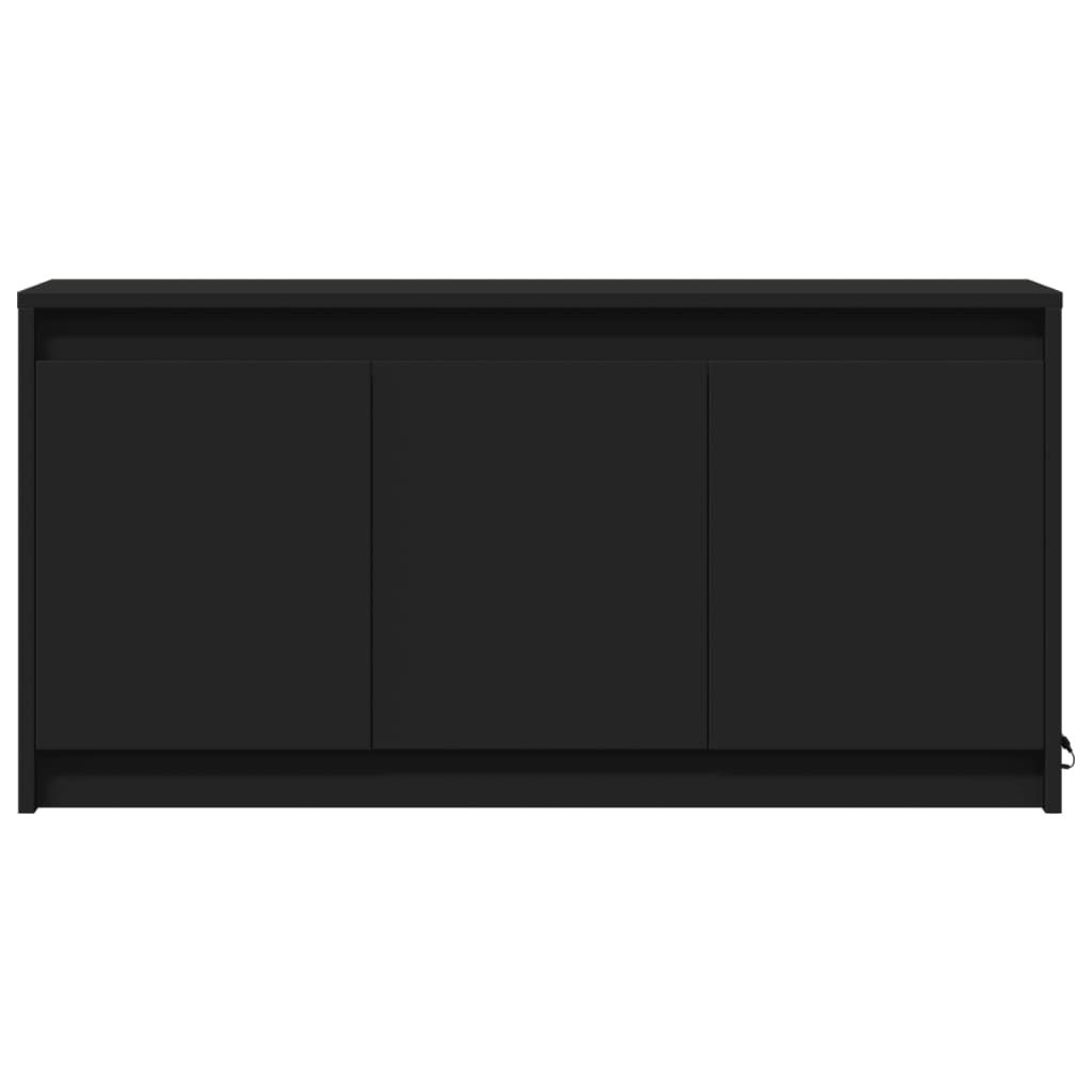 Έπιπλο Τηλεόρασης με LED Μαύρο 100x34x50 εκ. από Επεξ. Ξύλο