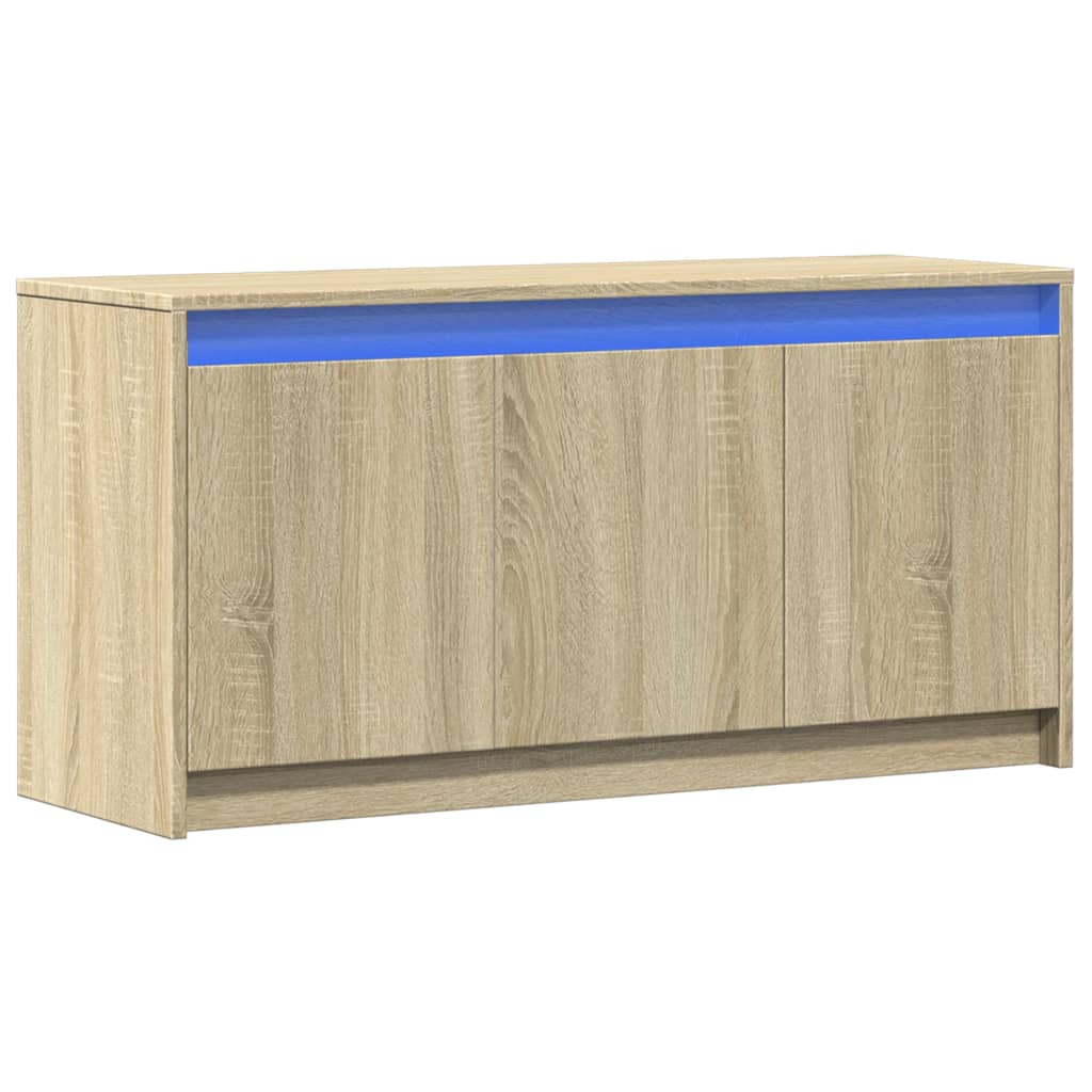 Έπιπλο Τηλεόρασης με LED Sonoma Δρυς 100x34x50 εκ. Επεξ. Ξύλο - Pakobazaar