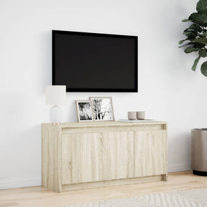 Έπιπλο Τηλεόρασης με LED Sonoma Δρυς 100x34x50 εκ. Επεξ. Ξύλο - Pakobazaar