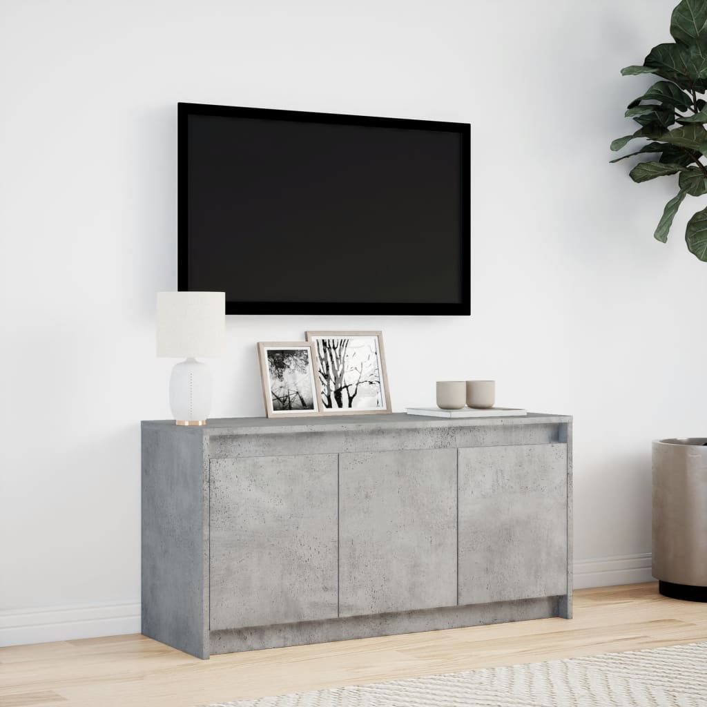 Έπιπλο Τηλεόρασης με LED Γκρι Σκυρ. 100x34x50 εκ. Επεξ. Ξύλο - Pakobazaar