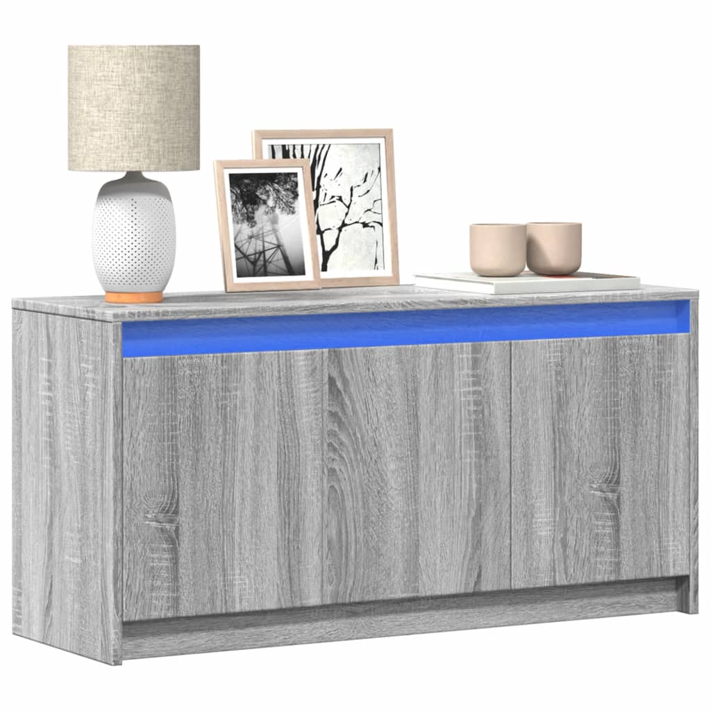 Έπιπλο Τηλεόρασης με LED Γκρι Sonoma 100x34x50 εκ. Επεξ. Ξύλο - Pakobazaar