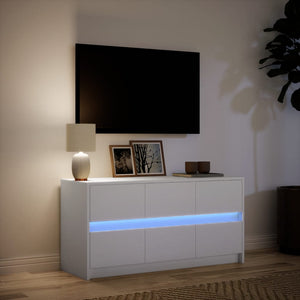 Έπιπλο Τηλεόρασης με LED Λευκό 100x34x50 εκ. από Επεξ. Ξύλο - Pakobazaar