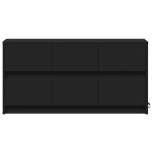 Έπιπλο Τηλεόρασης με LED Μαύρο 100x34x50 εκ. από Επεξ. Ξύλο
