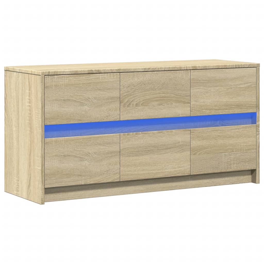 Έπιπλο Τηλεόρασης με LED Sonoma Δρυς 100x34x50 εκ. Επεξ. Ξύλο - Pakobazaar