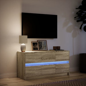 Έπιπλο Τηλεόρασης με LED Sonoma Δρυς 100x34x50 εκ. Επεξ. Ξύλο - Pakobazaar
