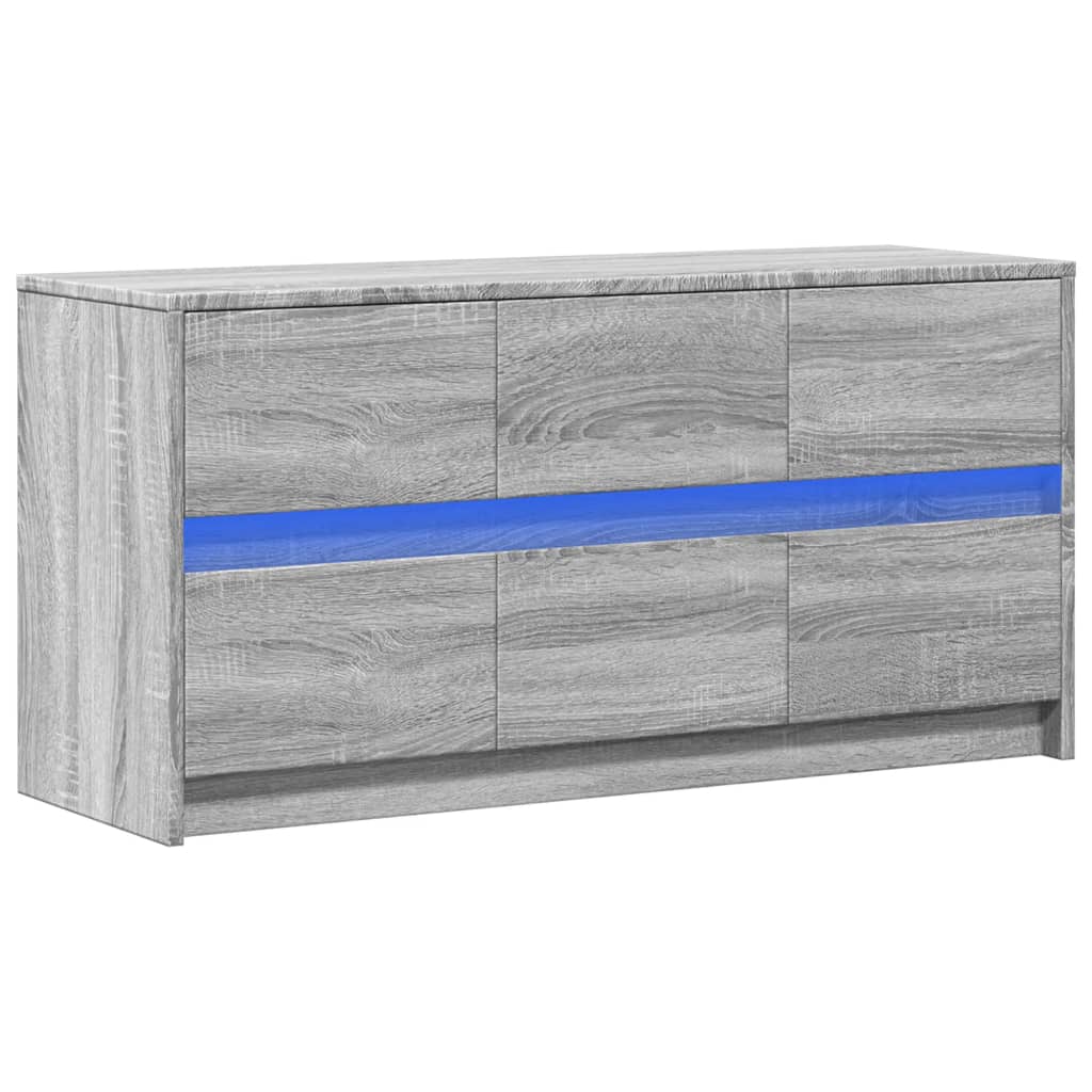 Έπιπλο Τηλεόρασης με LED Γκρι Sonoma 100x34x50 εκ. Επεξ. Ξύλο - Pakobazaar