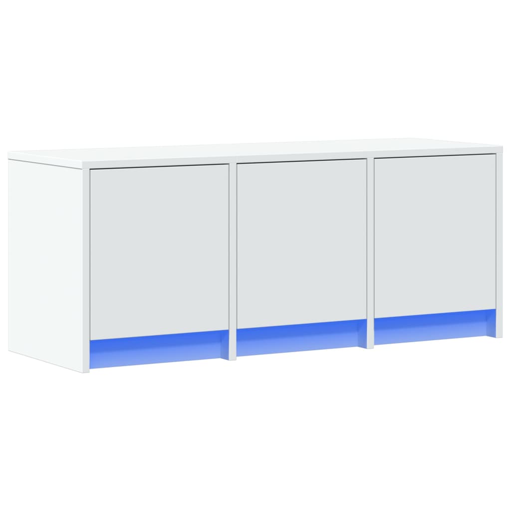 Έπιπλο Τηλεόρασης με LED Λευκό 97x34x40 εκ. από Επεξ. Ξύλο - Pakobazaar