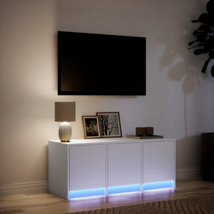 Έπιπλο Τηλεόρασης με LED Λευκό 97x34x40 εκ. από Επεξ. Ξύλο - Pakobazaar